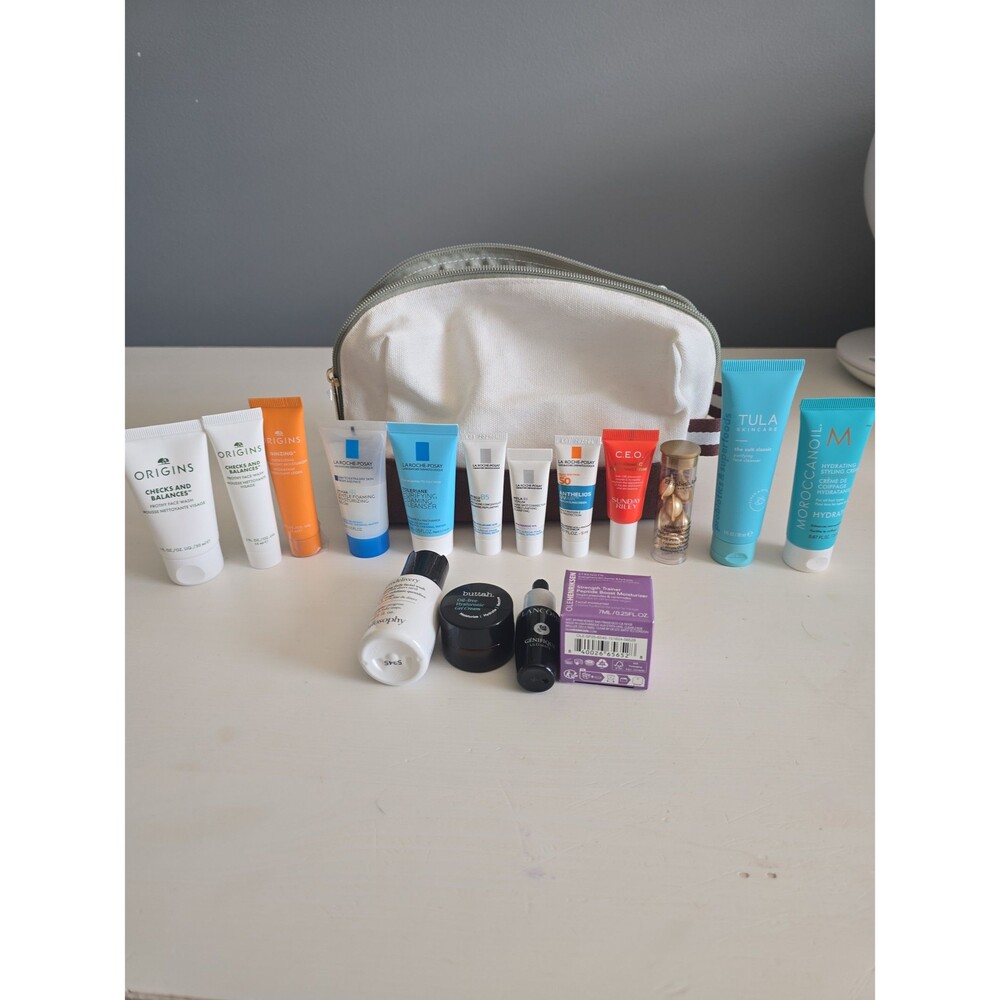 Prestige Skincare Bundle w/ Bag NEW Lancome, Sunday Riley, Origins, Tula